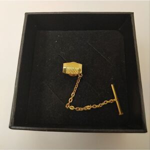 MEN'S TIE PINS WITH 2" CHAIN AND SAFETY BAR BY DANIEL ELLISSA.